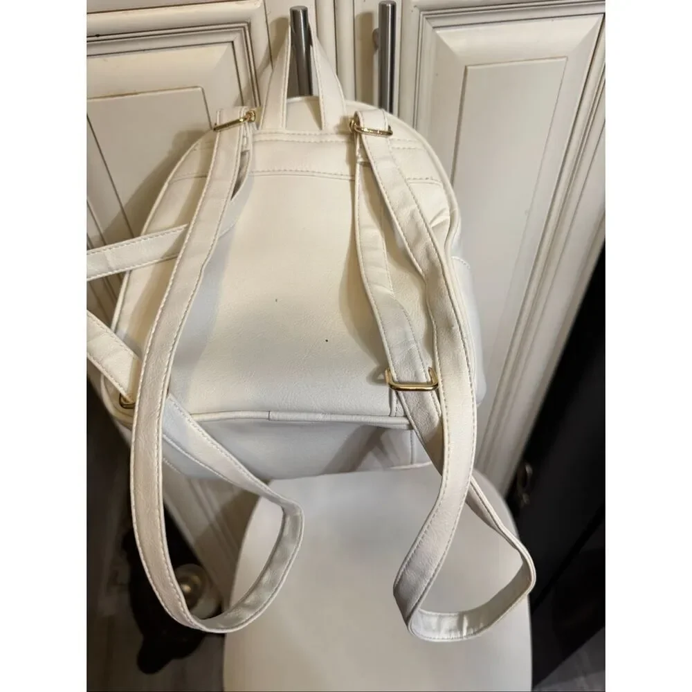 UnderOneSky Women's Quilted Heart & Flower Charm Mini Backpack White Small